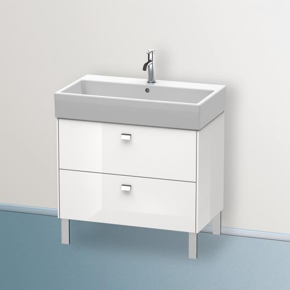 Duravit Brioso vanity unit with 2 pull-out compartments white high gloss, handle chrome