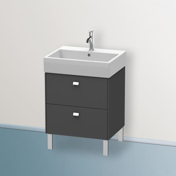 Duravit Brioso vanity unit with 2 pull-out compartments matt graphite, handle chrome