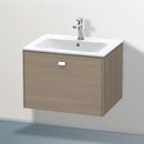Duravit Brioso vanity unit with 1 pull-out compartment terra oak, handle chrome
