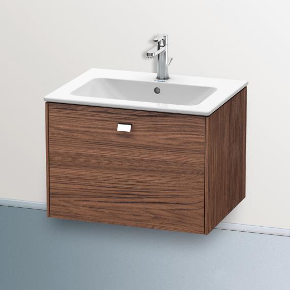 Duravit Brioso vanity unit with 1 pull-out compartment dark walnut, handle chrome