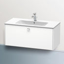 Duravit Brioso vanity unit with 1 pull-out compartment matt white, handle chrome