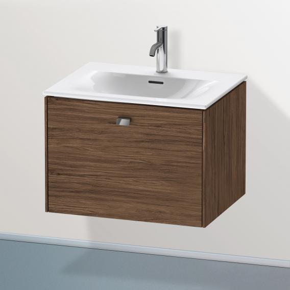 Duravit Brioso vanity unit with 1 pull-out compartment dark walnut, handle chrome