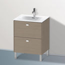 Duravit Brioso vanity unit with 2 pull-out compartments terra oak, handle chrome