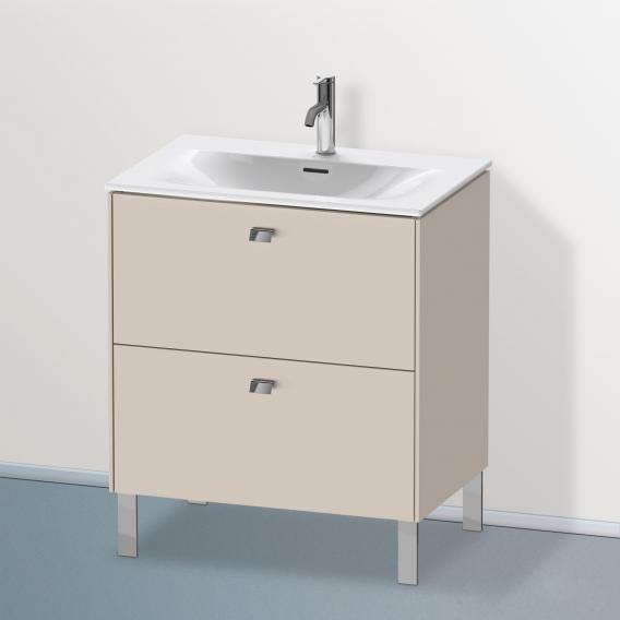 Duravit Brioso vanity unit with 2 pull-out compartments matt taupe, chrome handle