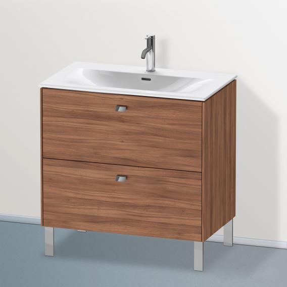 Duravit Brioso vanity unit with 2 pull-out compartments natural walnut, handle chrome