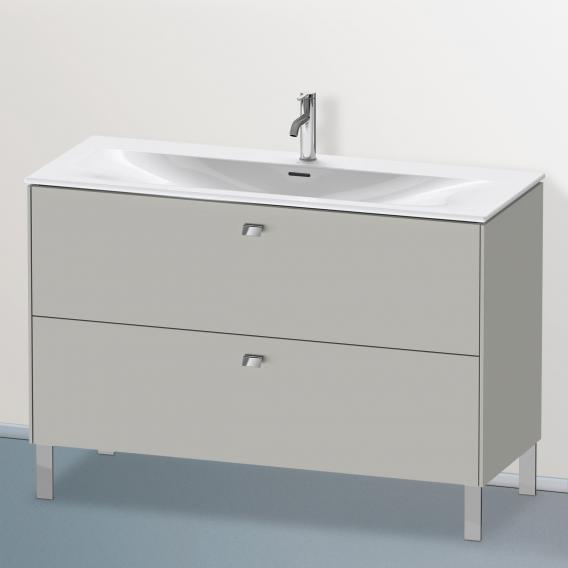 Duravit Brioso vanity unit with 2 pull-out compartments matt concrete grey, handle chrome