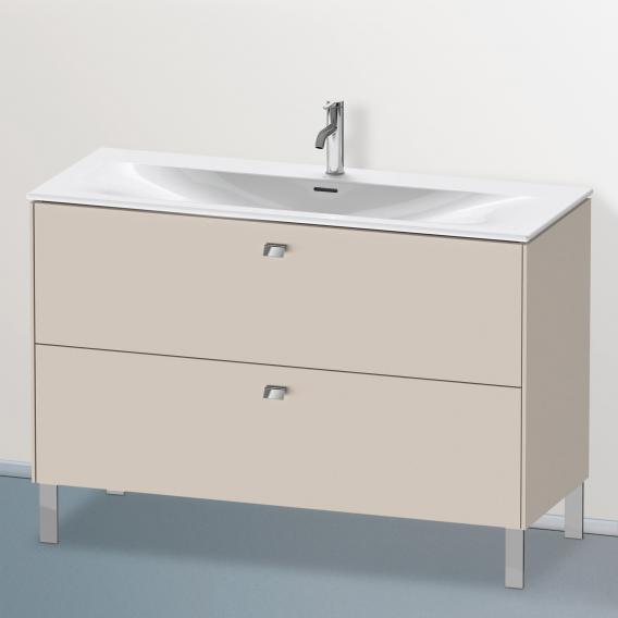 Duravit Brioso vanity unit with 2 pull-out compartments matt taupe, chrome handle