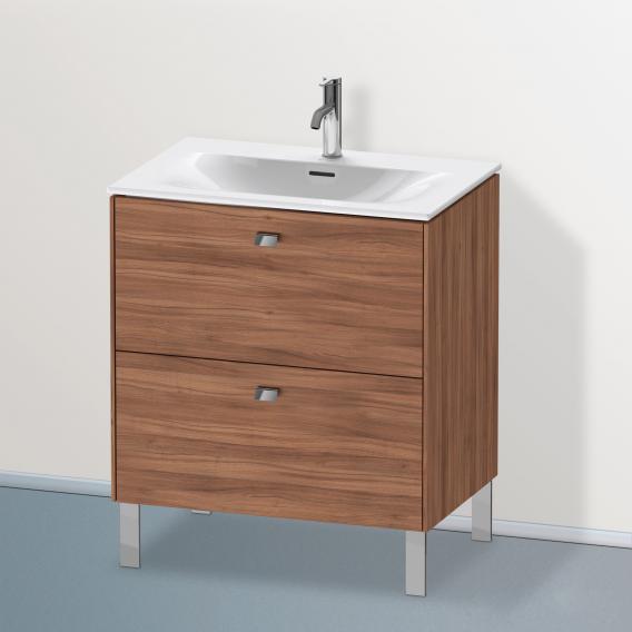 Duravit Brioso vanity unit with 2 pull-out compartments natural walnut, handle chrome