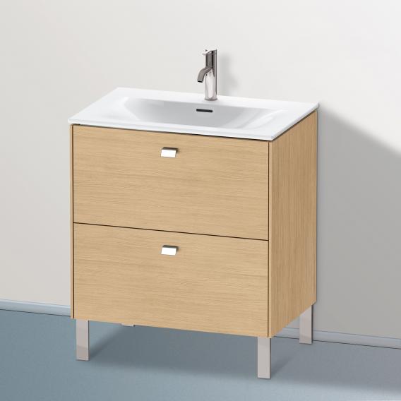 Duravit Brioso vanity unit with 2 pull-out compartments natural oak, handle chrome