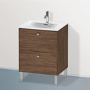 Duravit Brioso vanity unit with 2 pull-out compartments dark walnut, handle chrome