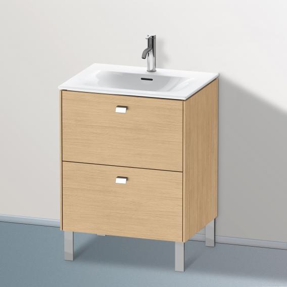 Duravit Brioso vanity unit with 2 pull-out compartments natural oak, handle chrome