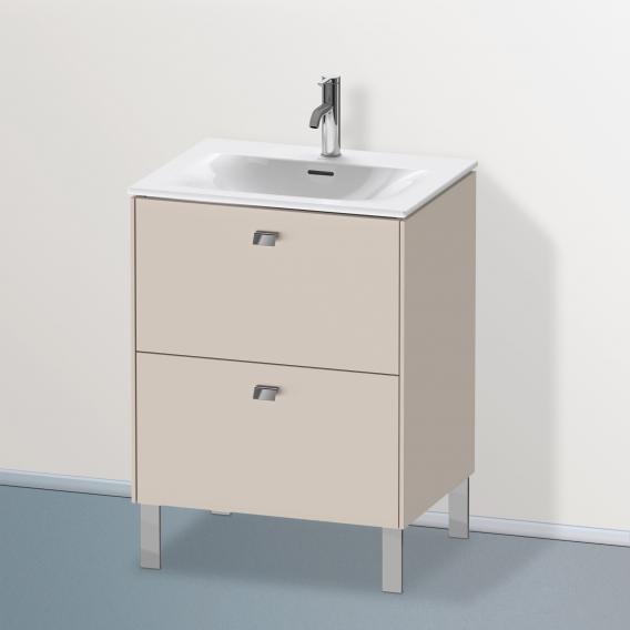 Duravit Brioso vanity unit with 2 pull-out compartments matt taupe, chrome handle