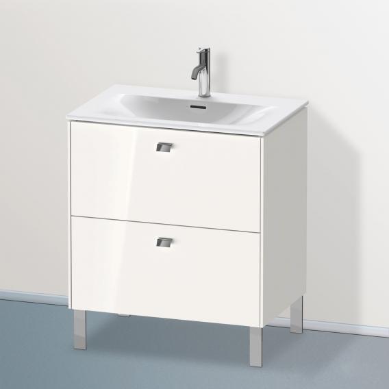 Duravit Brioso vanity unit with 2 pull-out compartments white high gloss, handle chrome