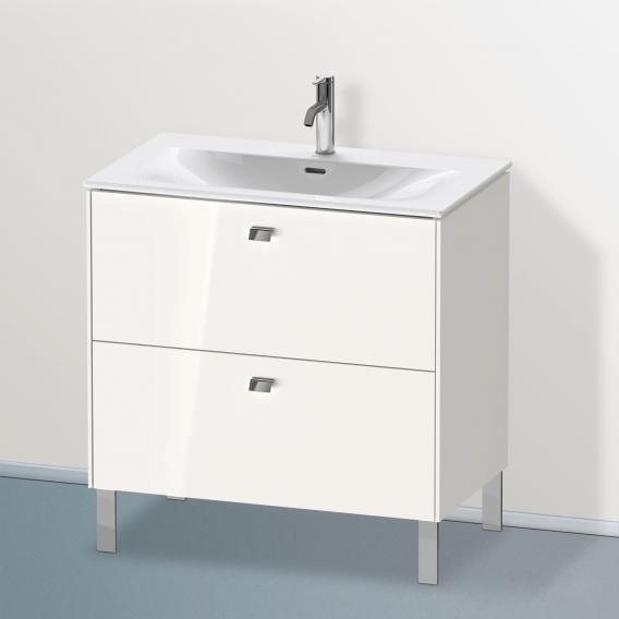 Duravit Brioso vanity unit with 2 pull-out compartments white high gloss, handle chrome