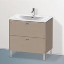 Duravit Brioso vanity unit with 2 pull-out compartments linen, handle chrome