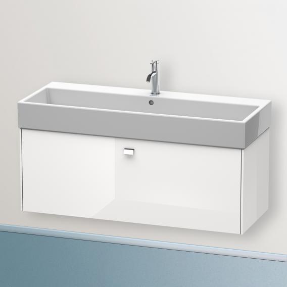 Duravit Brioso vanity unit with 1 pull-out compartment white high gloss, handle chrome