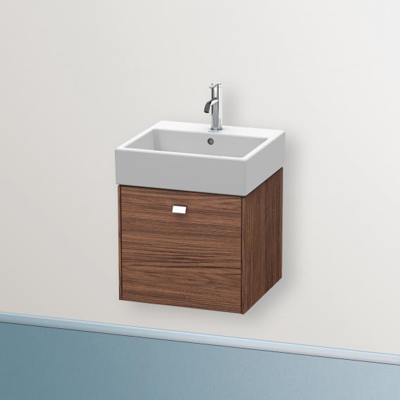 Duravit Brioso vanity unit with 1 pull-out compartment nussbaum dunkel, Griff chrom