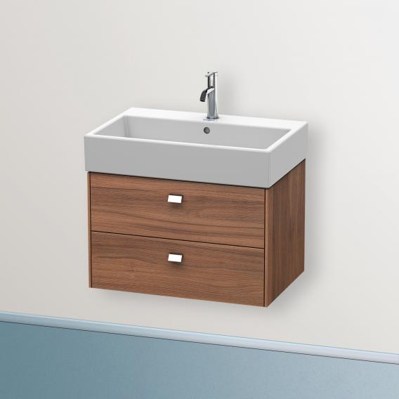 Duravit Brioso vanity unit with 2 pull-out compartments natural walnut, handle chrome