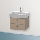 Duravit Brioso vanity unit with 2 pull-out compartments linen, handle chrome