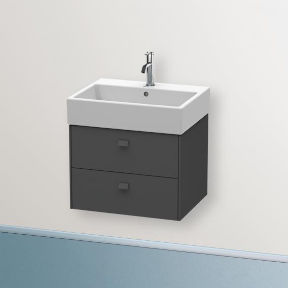 Duravit Brioso vanity unit with 2 pull-out compartments matt graphite, handle matt graphite