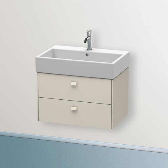 Duravit Brioso vanity unit with 2 pull-out compartments matt taupe, handle matt taupe