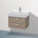 Duravit Brioso vanity unit with 2 pull-out compartments terra oak, handle chrome