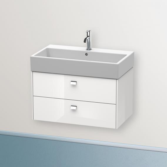 Duravit Brioso vanity unit with 2 pull-out compartments white high gloss, handle chrome