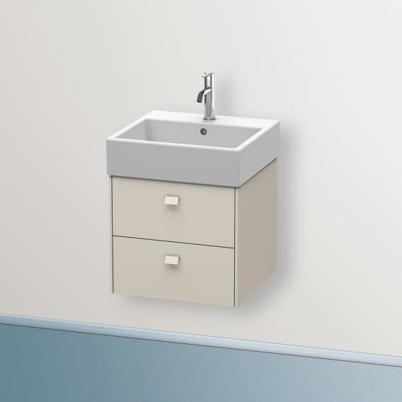 Duravit Brioso vanity unit with 2 pull-out compartments taupe matt, Griff taupe matt