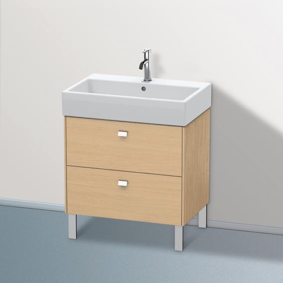 Duravit Brioso vanity unit with 2 pull-out compartments natural oak, handle chrome