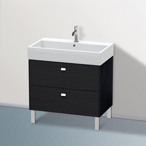 Duravit Brioso vanity unit with 2 pull-out compartments black oak, handle chrome