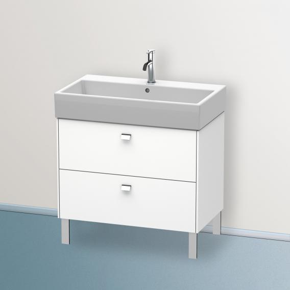 Duravit Brioso vanity unit with 2 pull-out compartments matt white, handle chrome