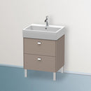 Duravit Brioso vanity unit with 2 pull-out compartments matt basalt, handle chrome
