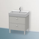 Duravit Brioso vanity unit with 2 pull-out compartments matt concrete grey, handle chrome