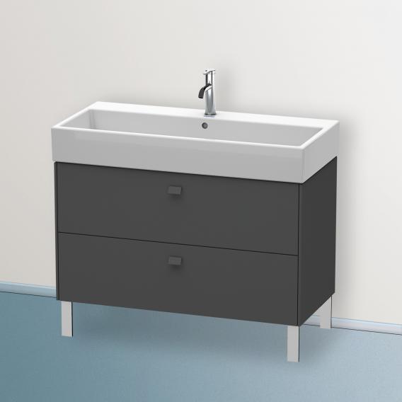 Duravit Brioso vanity unit with 2 pull-out compartments matt graphite, handle matt graphite