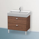 Duravit Brioso vanity unit with 2 pull-out compartments dark walnut, handle chrome