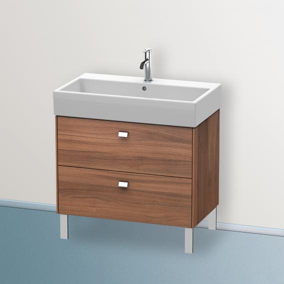 Duravit Brioso vanity unit with 2 pull-out compartments natural walnut, handle chrome