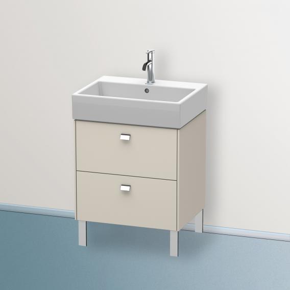 Duravit Brioso vanity unit with 2 pull-out compartments matt taupe, chrome handle