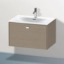 Duravit Brioso vanity unit with 1 pull-out compartment terra oak, handle chrome