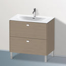 Duravit Brioso vanity unit with 2 pull-out compartments terra oak, handle chrome