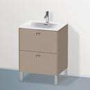 Duravit Brioso vanity unit with 2 pull-out compartments linen, handle chrome