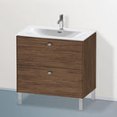 Duravit Brioso vanity unit with 2 pull-out compartments dark walnut, handle chrome