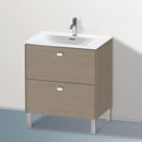 Duravit Brioso vanity unit with 2 pull-out compartments terra oak, handle chrome
