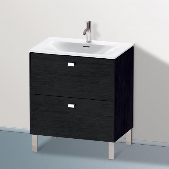 Duravit Brioso vanity unit with 2 pull-out compartments black oak, handle chrome