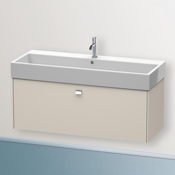 Duravit Brioso vanity unit with 1 pull-out compartment matt taupe, chrome handle