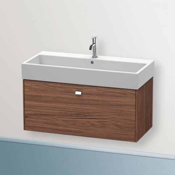 Duravit Brioso vanity unit with 1 pull-out compartment dark walnut, handle chrome