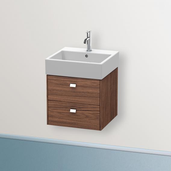 Duravit Brioso vanity unit with 2 pull-out compartments nussbaum dunkel, Griff chrom