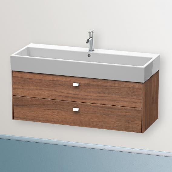 Duravit Brioso vanity unit with 2 pull-out compartments natural walnut, handle chrome