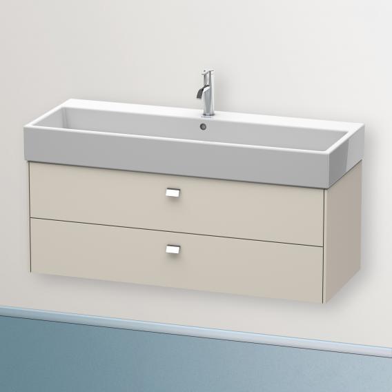 Duravit Brioso vanity unit with 2 pull-out compartments matt taupe, chrome handle