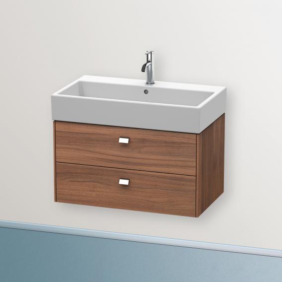 Duravit Brioso vanity unit with 2 pull-out compartments natural walnut, handle chrome