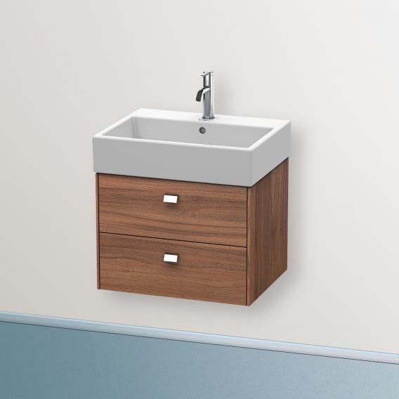 Duravit Brioso vanity unit with 2 pull-out compartments natural walnut, handle chrome